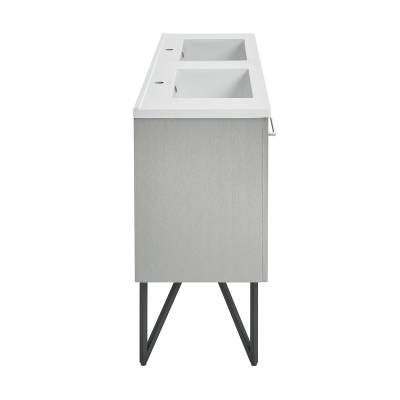 Swiss Madison Annecy 60" Bathroom Vanity in Brushed Grey - SM-BV236 - Backyard Provider