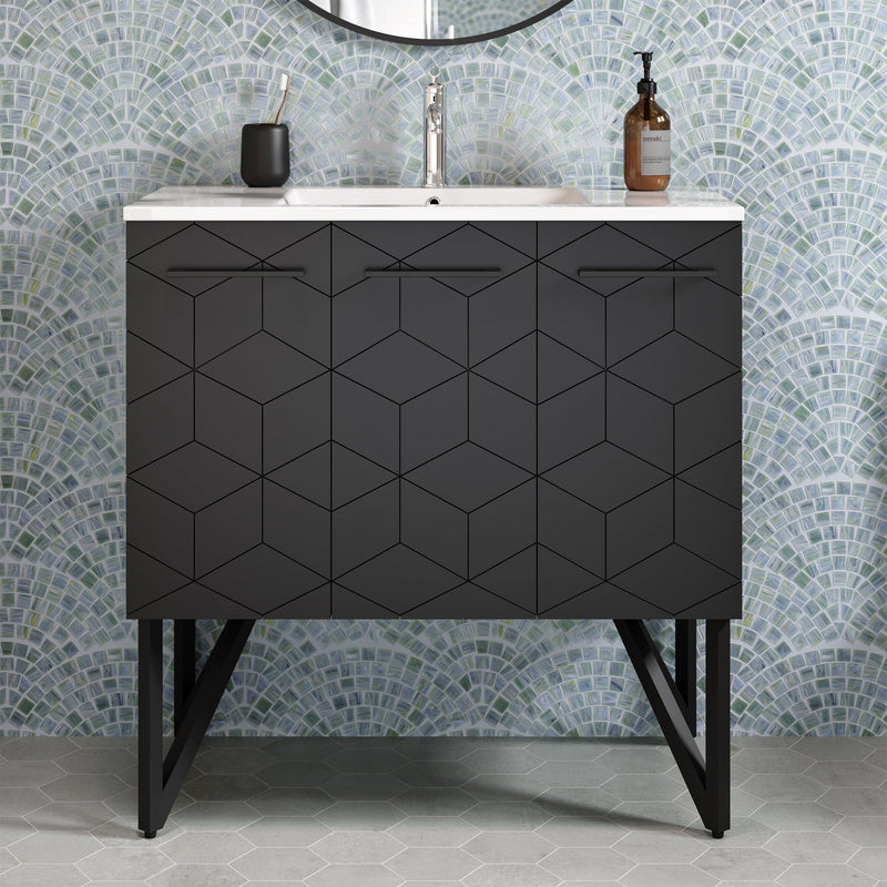 Swiss Madison Annecy 36" Bathroom Vanity in Phantom Black - SM-BV261B - Backyard Provider