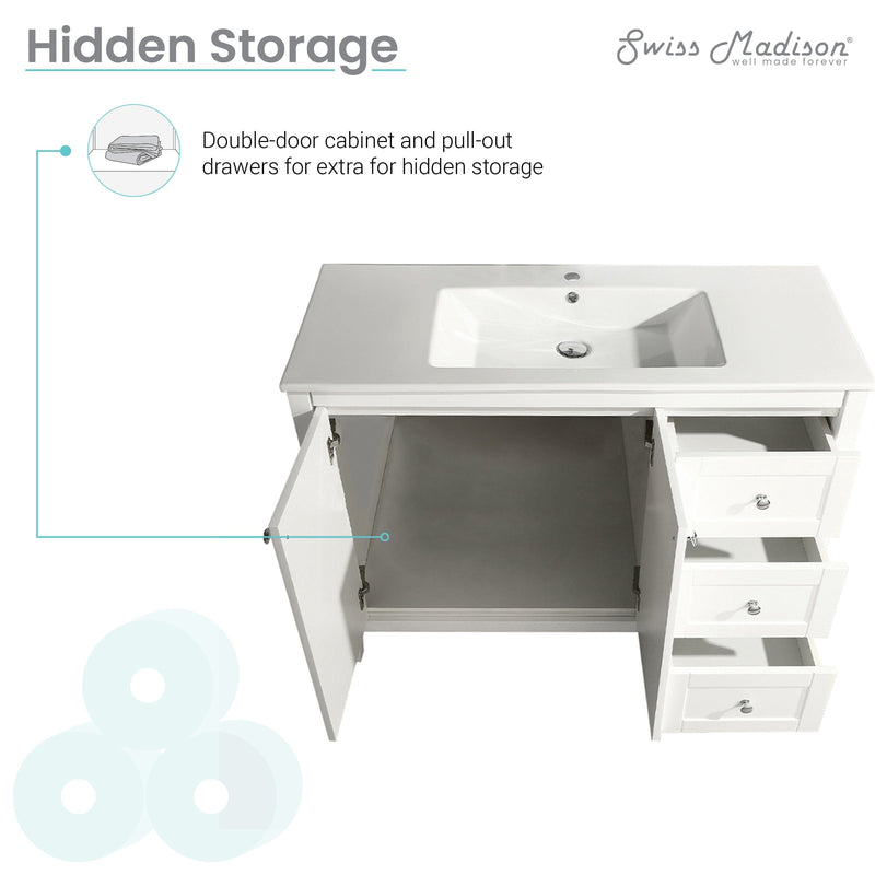 SM-BV414 Cannes 48" Bathroom Vanity in White - SM-BV414 - Backyard Provider