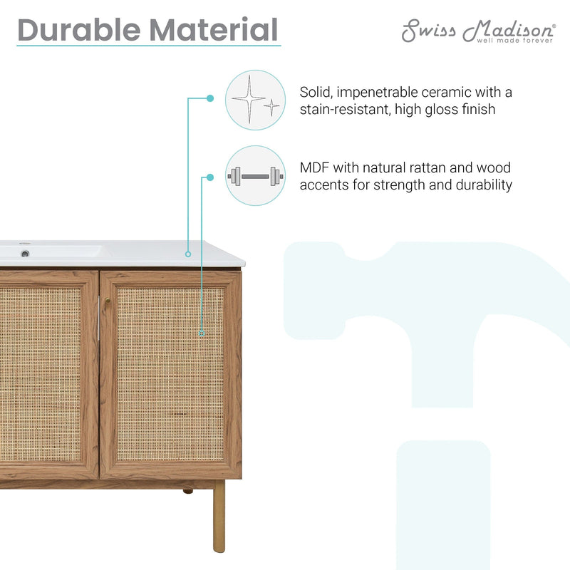 Swiss Madison Classé 48" Bathroom Vanity in Oak - SM-BV665 - Backyard Provider