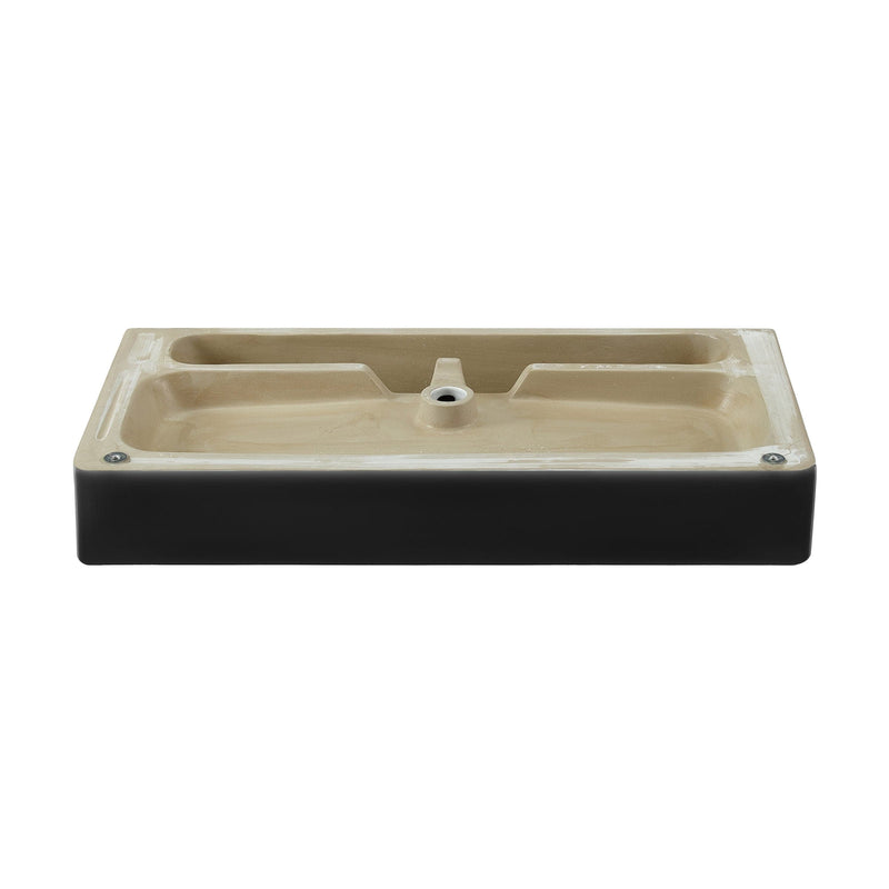 Swiss Madison Carre 36 Ceramic Console Sink Matte Black Basin Brushed Gold Legs - SM-CS753BG - Backyard Provider