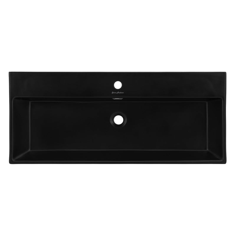 Swiss Madison Claire 40" Console Sink Matte Black Basin Chrome Legs - SM-CS764 - Backyard Provider