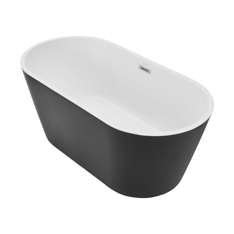 Swiss Madison Claire 60" Freestanding Bathtub Matte Black and Matte White - SM-FB590MBMW - Backyard Provider