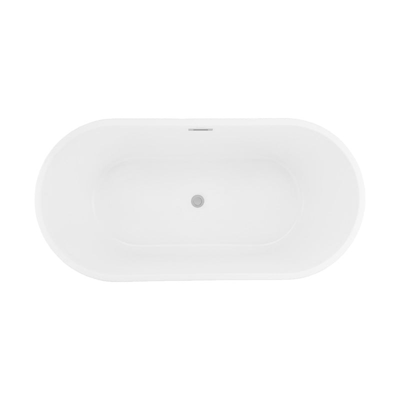 Swiss Madison Claire 60" Freestanding Bathtub Matte Black and Matte White - SM-FB590MBMW - Backyard Provider