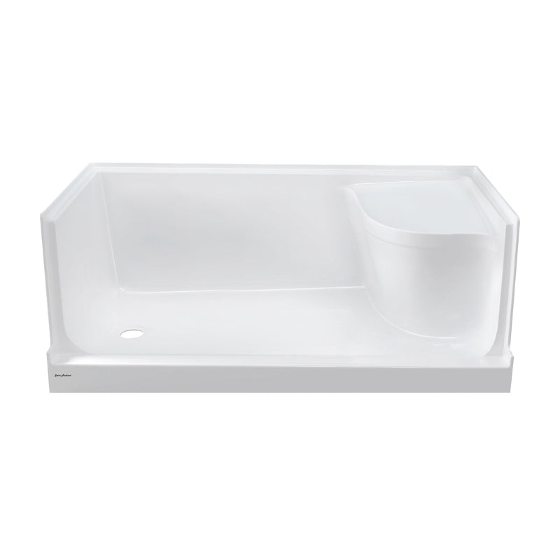 Swiss Madison Aquatique 60" x 32" Left Drain, Shower Base - SM-SB537W - Backyard Provider