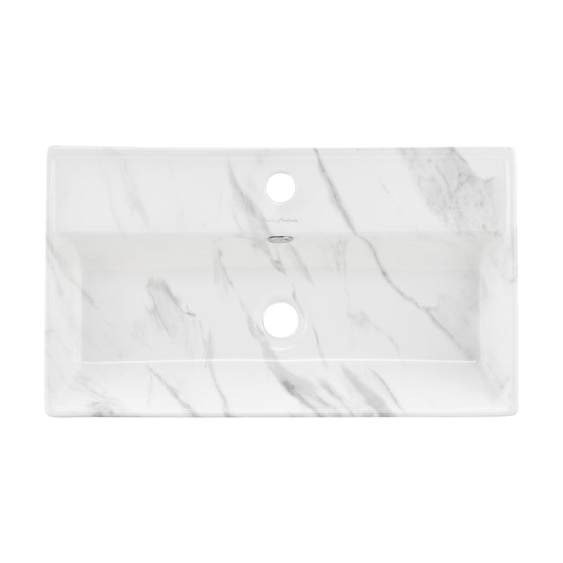 Swiss Madison Claire 22” Rectangle Wall-Mount Bathroom Sink in White Marble - SM-WS318W1 - Backyard Provider