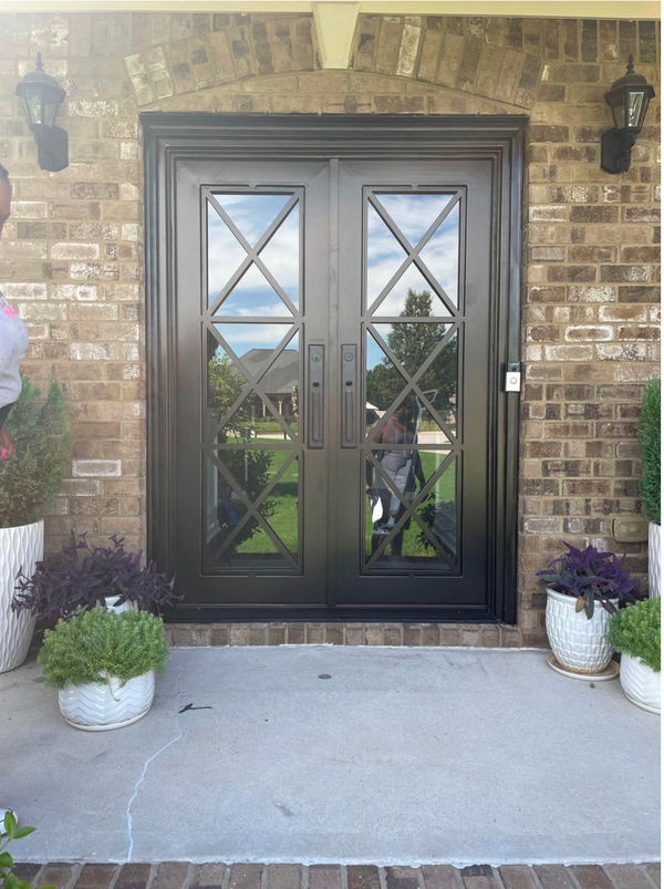 Premier Iron Doors USA Made Custom Iron Entry Door Eskridge Design PIDESKRIDGE