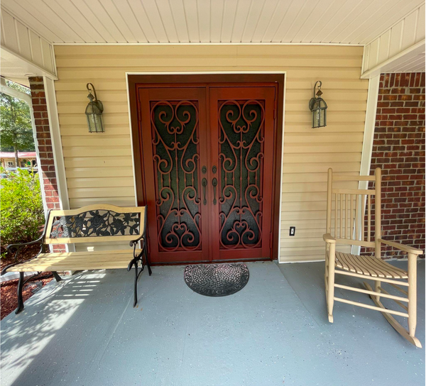 Premier Iron Doors USA Made Custom Iron Entry Door Palladian Design PIDPALLADIAN