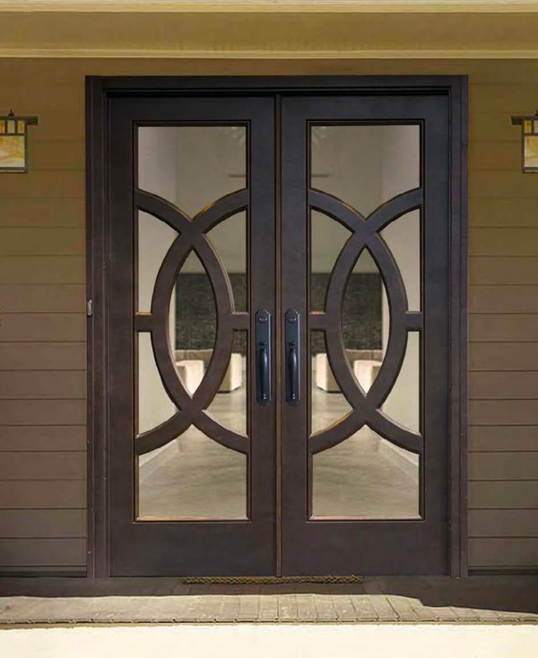 Premier Iron Doors USA Made Custom Iron Entry Door Circle Design PIDCIRCLE