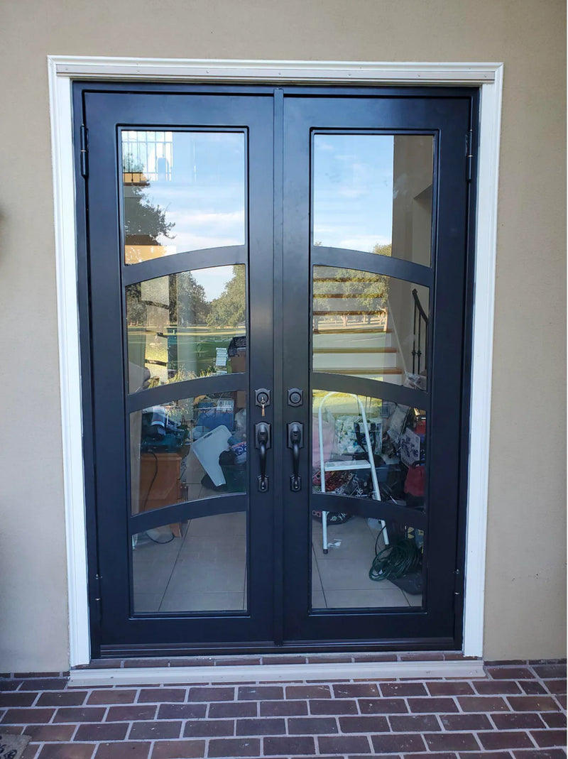 Premier Iron Doors USA Made Custom Iron Entry Door Ley Design PIDLEY