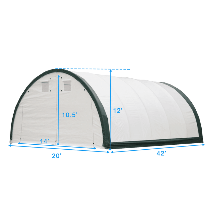 Gold Mountain Single Truss Arch Storage Shelter W20'xL42'xH12' SUISS204212OZ11