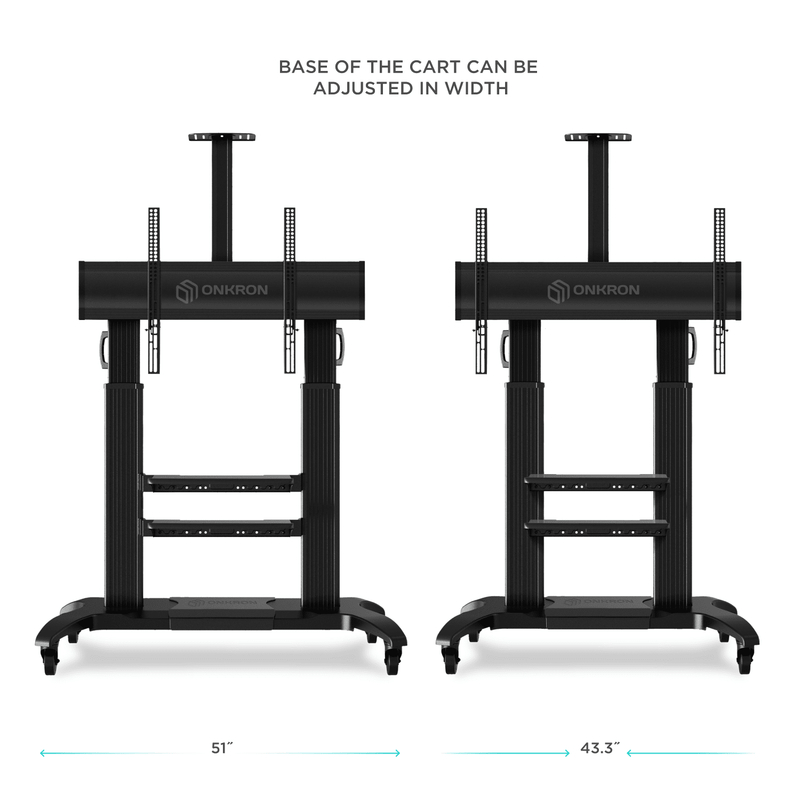 Mobile stand for TV or interactive panel 60"-100" max 301 lbs, black - TS2811-B