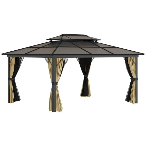 Outsunny 11x15 Hardtop Gazebo with Aluminum Frame, Polycarbonate Gazebo Canopy - 84C-268