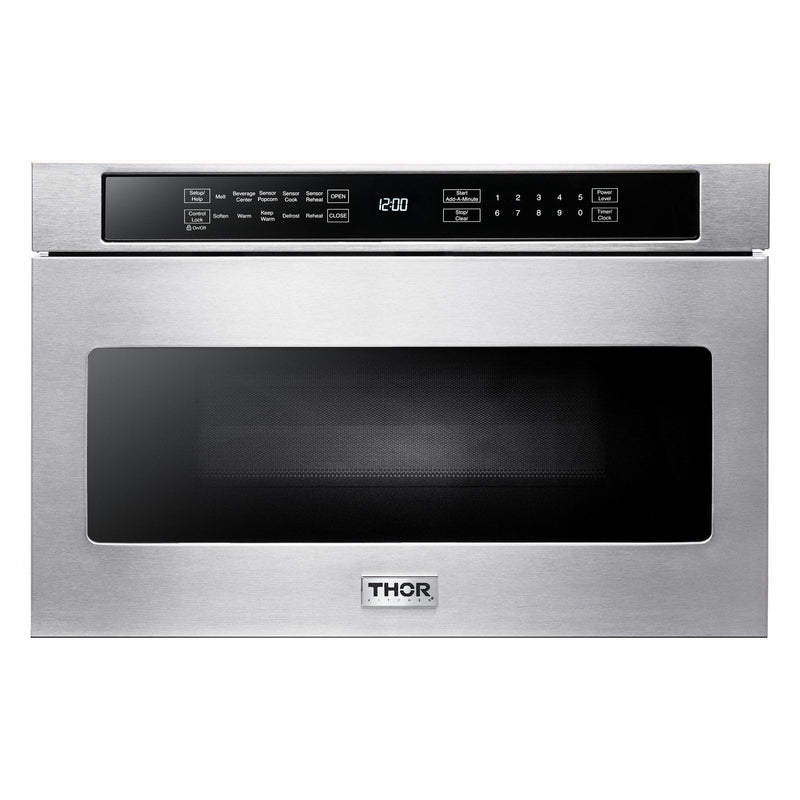 Thor Kitchen Appliance Package - 48 in. Gas Range, Dishwasher, Refrigerator with Water and Ice Dispenser, Microwave Drawer, AP-LRG4807U-12