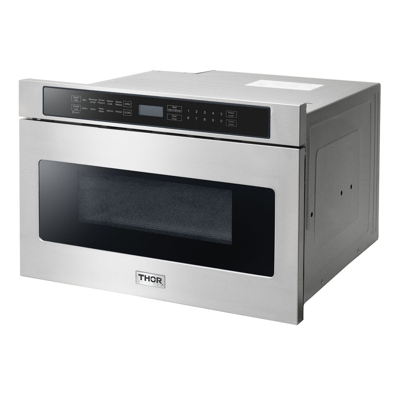 Thor Kitchen Appliance Package - 36 in. Natural Gas Range, Microwave Drawer, Refrigerator, Dishwasher, AP-LRG3601U-6