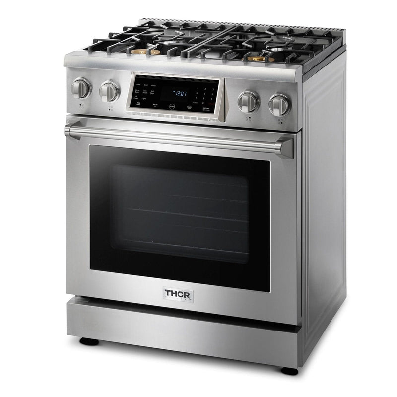 Thor Kitchen 30 In. 4.6 cu. ft. Self-Clean Gas Range in Stainless Steel with Front Touch Control, TRG3001