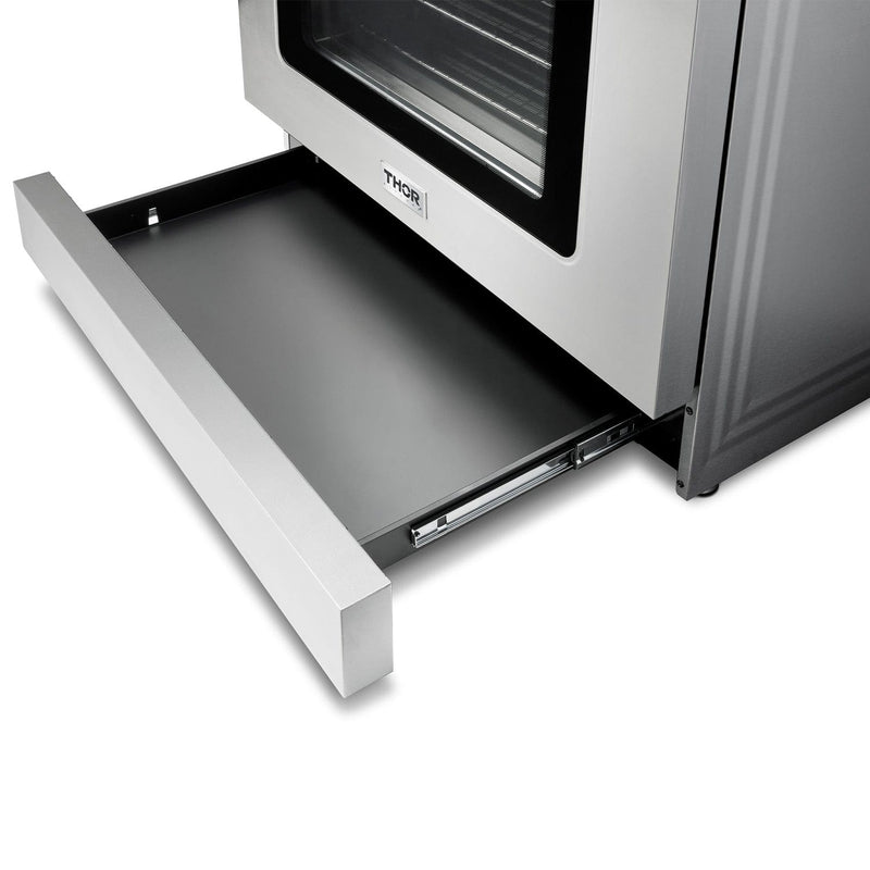 Thor Kitchen Appliance Package - 36 In. Natural Gas Range, Range Hood, Microwave Drawer, AP-TRG3601-5