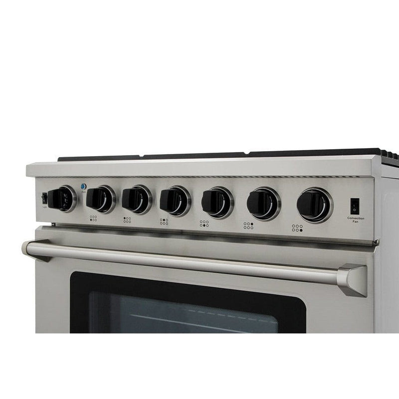 Thor Kitchen Appliance Package - 36 in. Gas Range, Range Hood, Refrigerator, Dishwasher - AP-LRG3601U-3