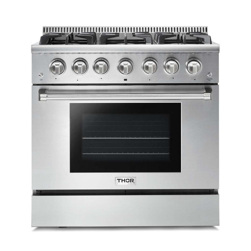 Thor Kitchen 36 in. Natural Gas Range & 36 in. Range Hood Professional Appliance Package, AP-HRG3618U