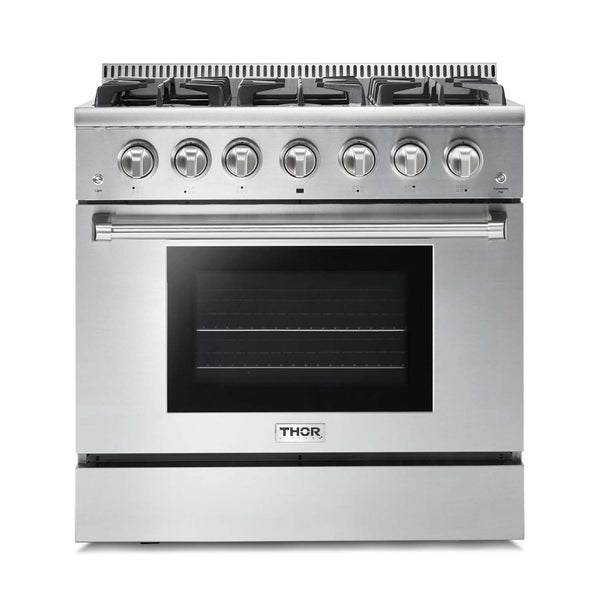 Thor Kitchen 36 in. 5.2 cu. ft. Professional Propane Gas Range in Stainless Steel, HRG3618ULP