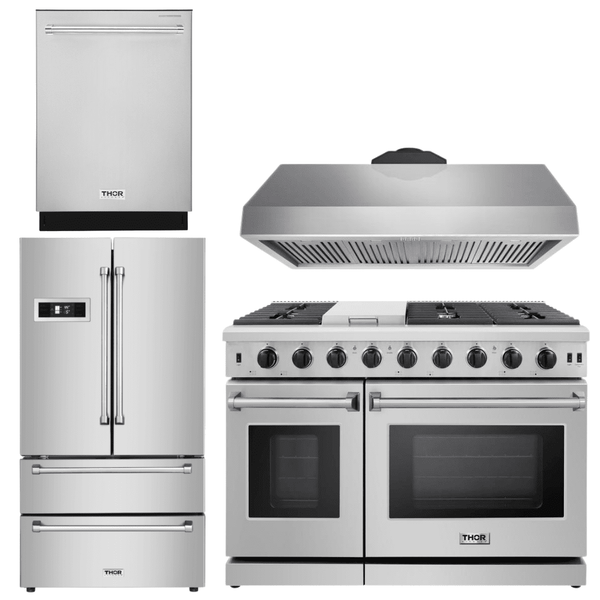 Thor Kitchen 48 in. Propane Gas Range 4 Piece Professional Appliance Package, AP-LRG4807ULP-3