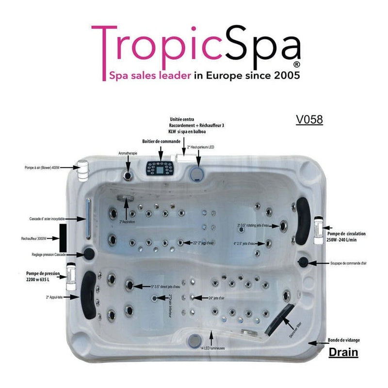 Tropic Spa Hurricane 2 Person V-058 - Backyard Provider