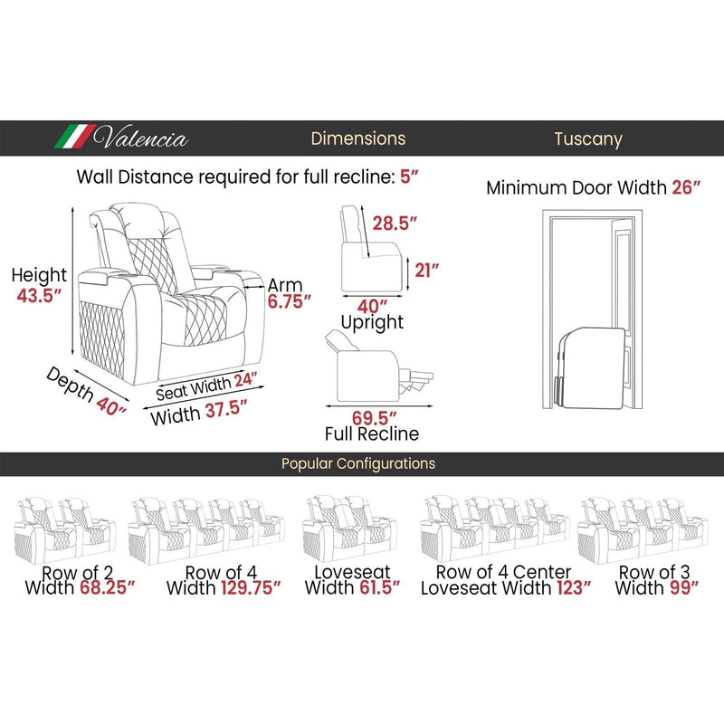 Valencia Tuscany Home Theater Seating