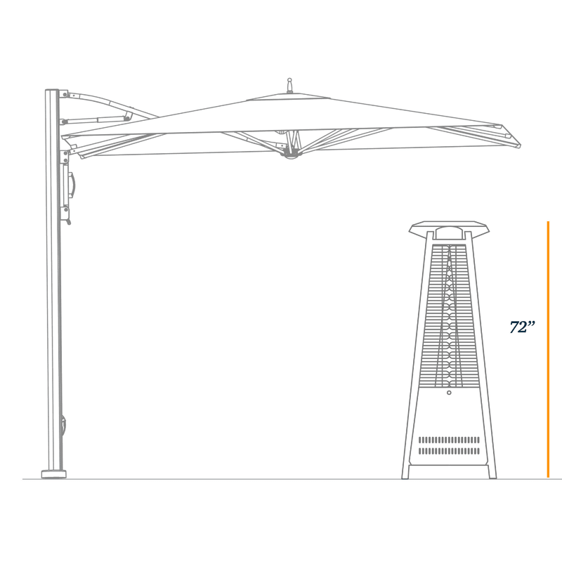 Paragon Outdoor Boost Flame Tower Heater, 72.5”, 42,000 BTU - Backyard Provider