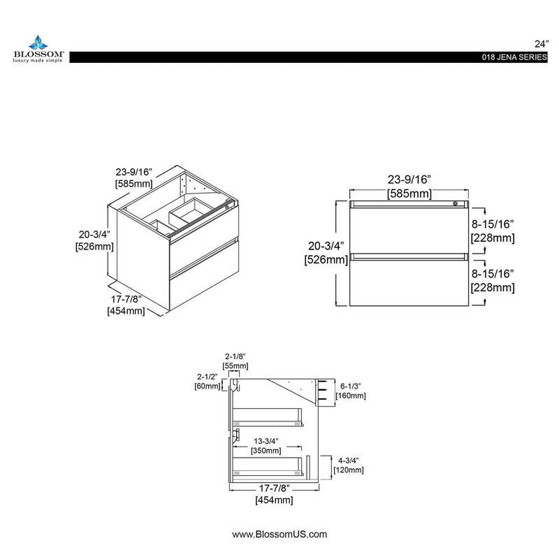 Blossom Jena 24 Inch Bathroom Vanity - V8018 24 23 - Backyard Provider