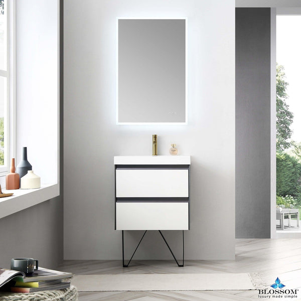 Blossom Berlin – 24 Inch Vanity – Glossy White & Glossy Grey - V8019 24 01 - Backyard Provider