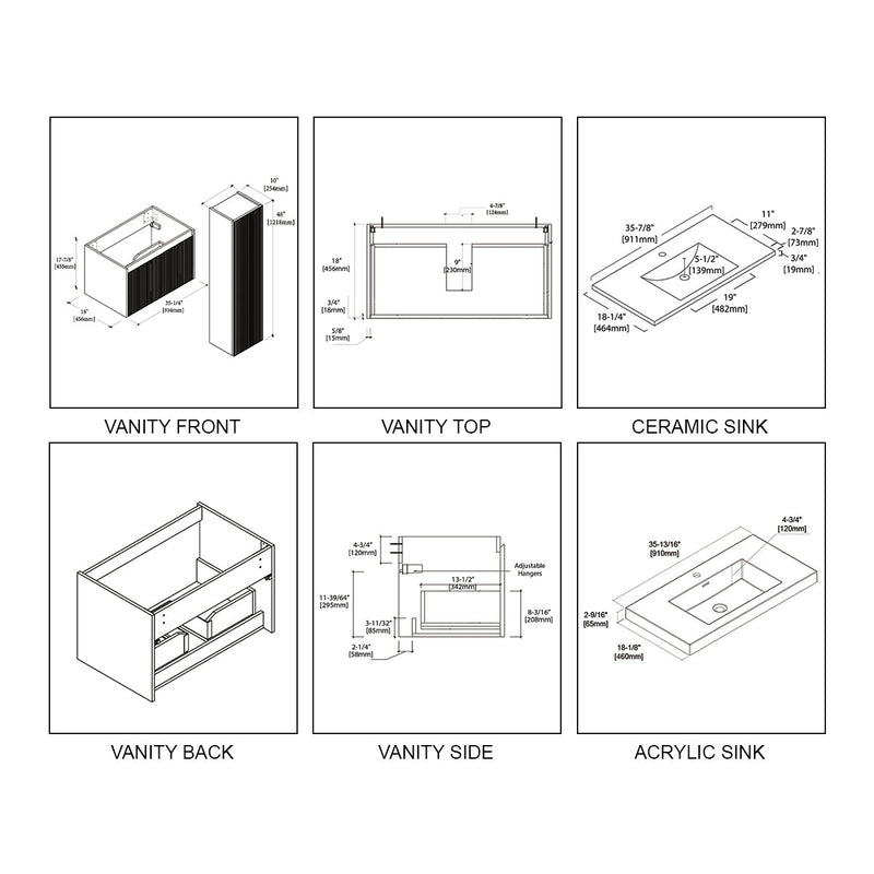 Blossom Positano 36″ Bathroom Vanity - V8028 36 01 - Backyard Provider