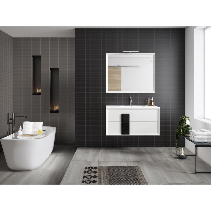 Lucena Bath Décor Cristal 32" Bathroom Vanity in White, Black, Grey, White and Black, White and Grey or Black and Grey - Backyard Provider