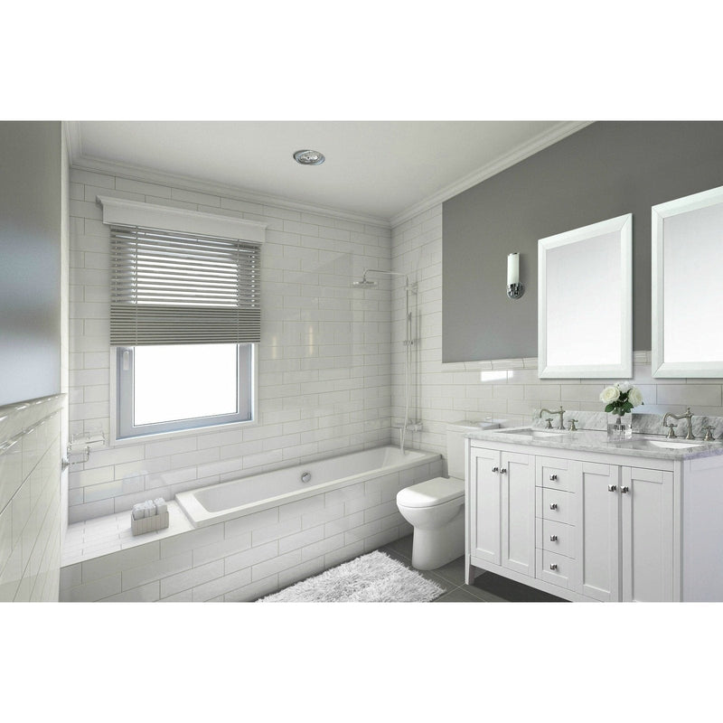 Ancerre Shelton Bathroom Vanity with Sink and Carrara White Marble Top Cabinet Set - VTS-SHELTON-48-W-CW - Backyard Provider