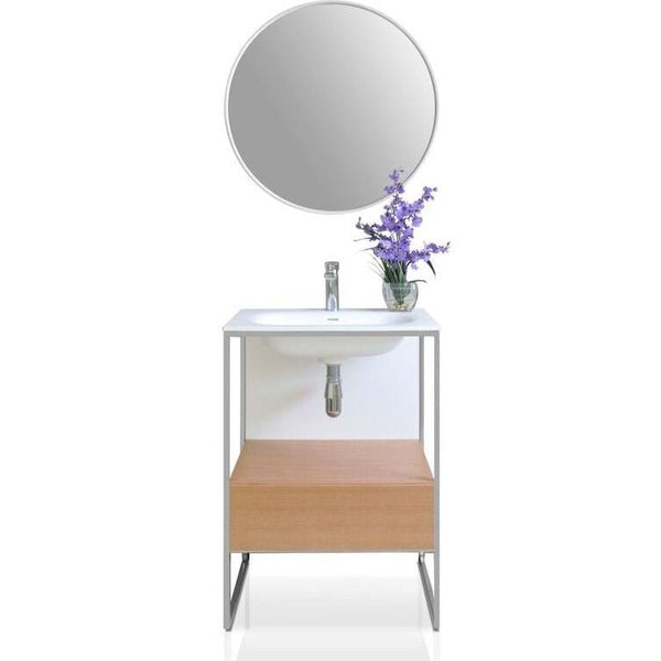 Ancerre Tory Bathroom Vanity with Solid Surface Top Cabinet Set with Mirror - VTSM-TORY-24-NW-MW - Backyard Provider