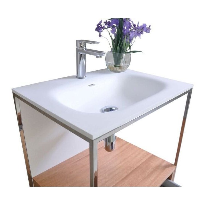 Ancerre Tory Bathroom Vanity with Solid Surface Top Cabinet Set with Mirror - VTSM-TORY-24-NW-MW - Backyard Provider