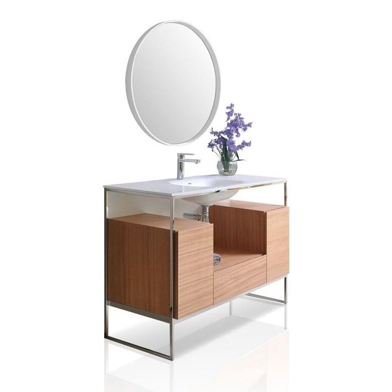 Ancerre Tory Bathroom Vanity with Solid Surface Top Cabinet Set with Mirror - VTSM-TORY-24-NW-MW - Backyard Provider