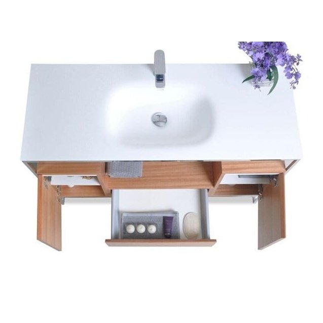 Ancerre Tory Bathroom Vanity with Solid Surface Top Cabinet Set with Mirror - VTSM-TORY-24-NW-MW - Backyard Provider