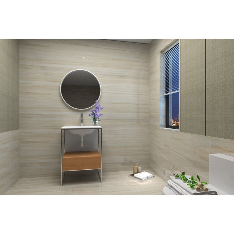 Ancerre Tory Bathroom Vanity with Solid Surface Top Cabinet Set with Mirror - VTSM-TORY-24-NW-MW - Backyard Provider