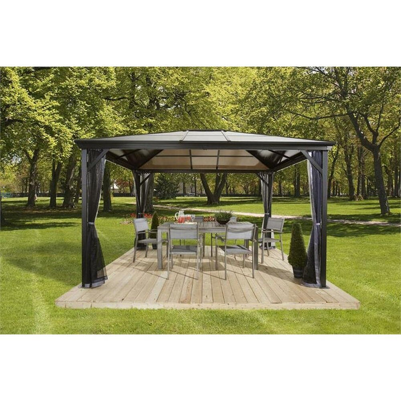 Sojag™ Verona Hard Roof Gazebo with Polycarbonate Roof & Mosquito Netting