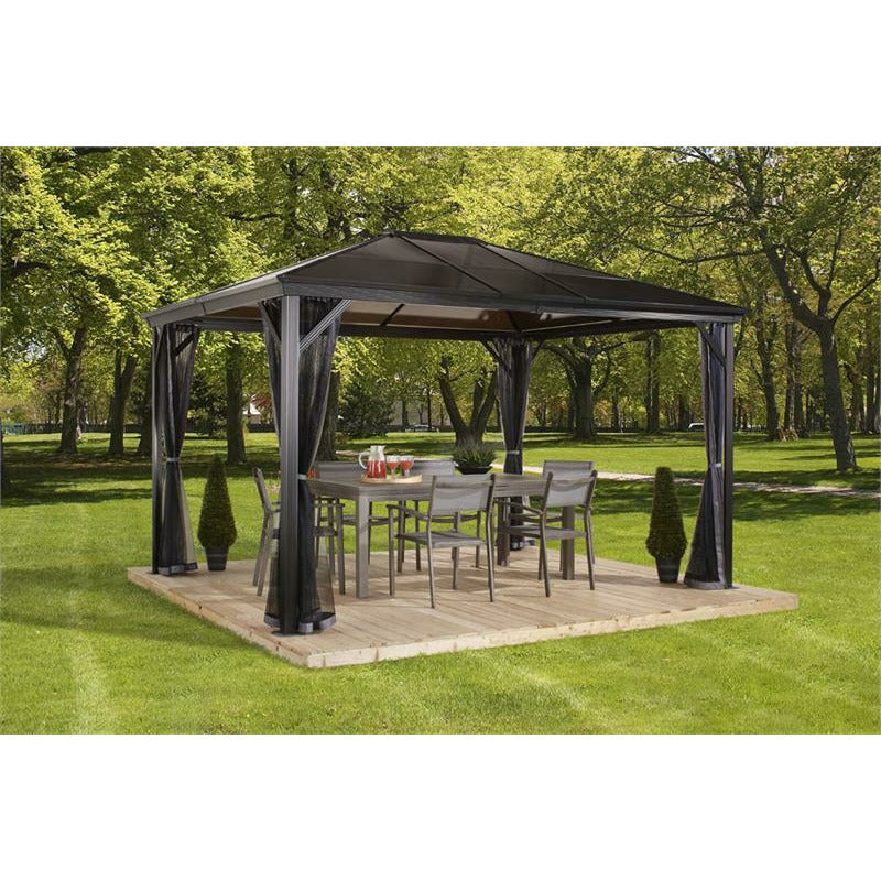 Sojag™ Verona Hard Roof Gazebo with Polycarbonate Roof & Mosquito Netting