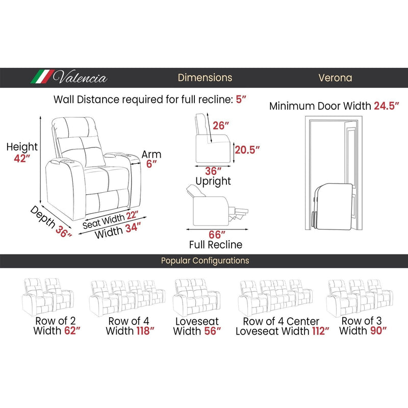 Valencia Single Verona Power Headrest Edition