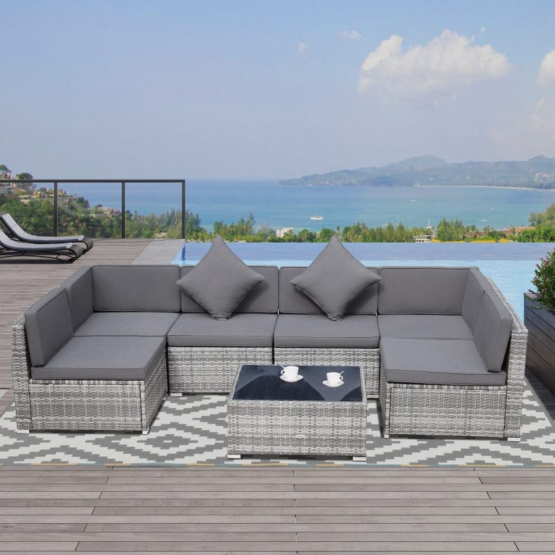 Outsunny 7-Piece Outdoor Patio Furniture Set - 860-020V05BK