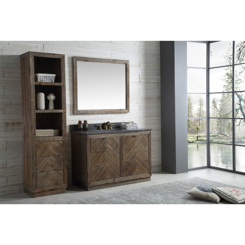 Legion Furniture WH8548 48 Inch Wood Vanity in Brown with Marble WH5148 Top, No Faucet - Backyard Provider