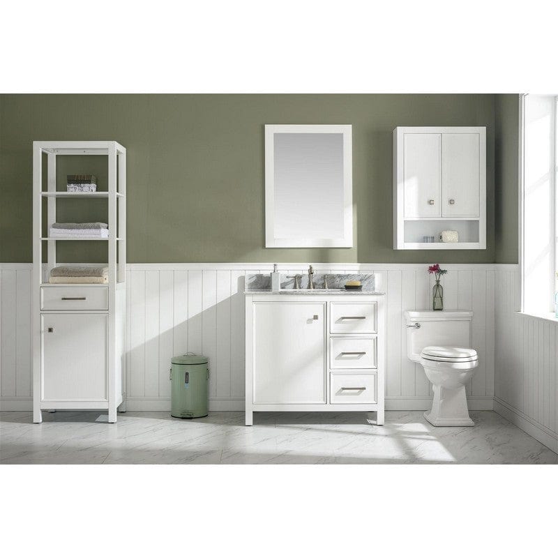 Legion Furniture WLF2136-W 36 Inch White Finish Sink Vanity Cabinet with Carrara White Top - Backyard Provider