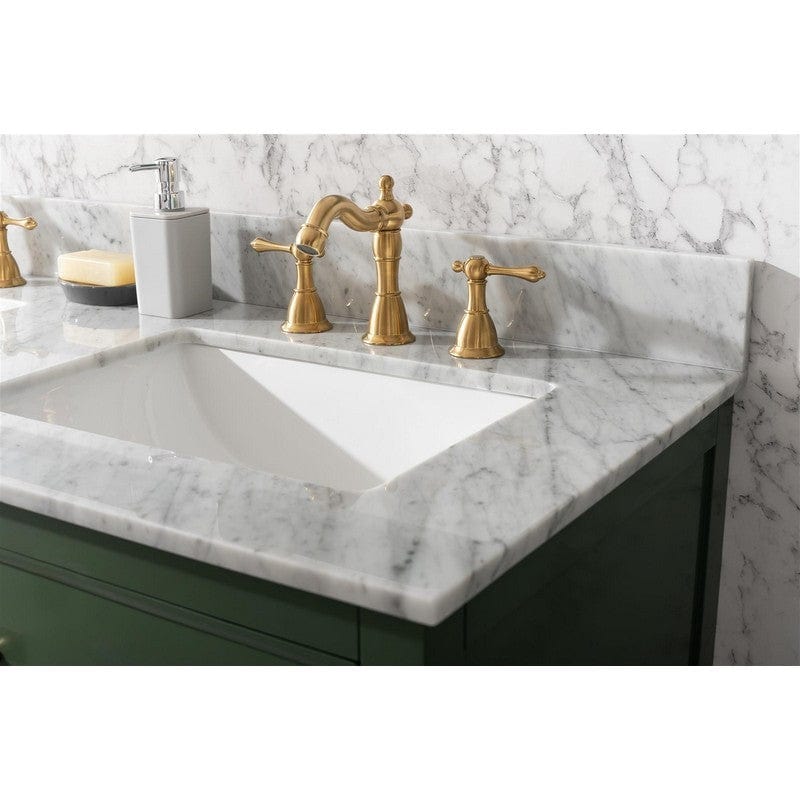 Legion Furniture WLF2154-VG 54 Inch Vogue Green Finish Double Sink Vanity Cabinet with Carrara White Top - Backyard Provider