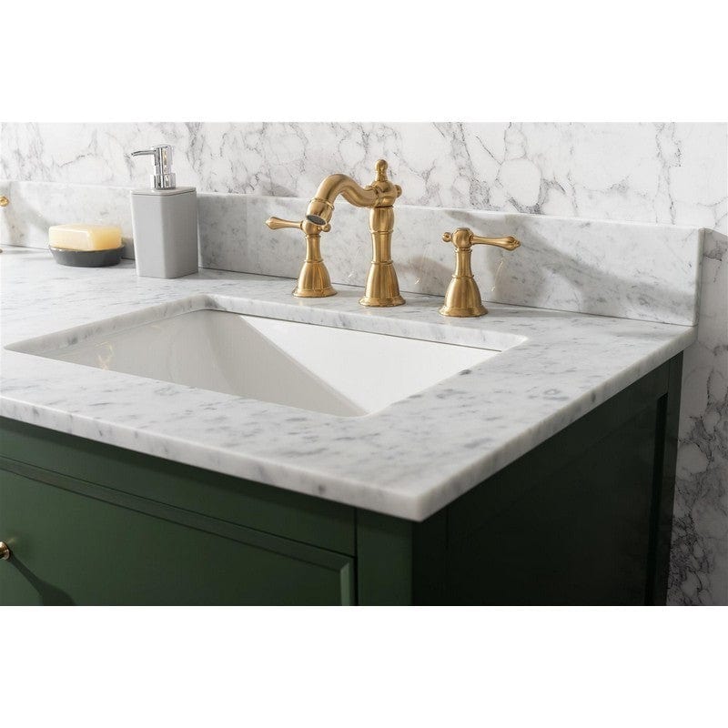 Legion Furniture WLF2160D-VG 60 Inch Vogue Green Finish Double Sink Vanity Cabinet with Carrara White Top - Backyard Provider