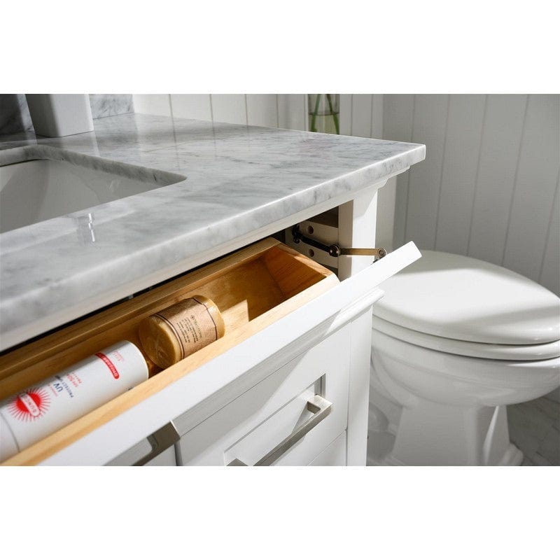 Legion Furniture WLF2236-W 36 Inch White Finish Sink Vanity Cabinet with Carrara White Top - Backyard Provider