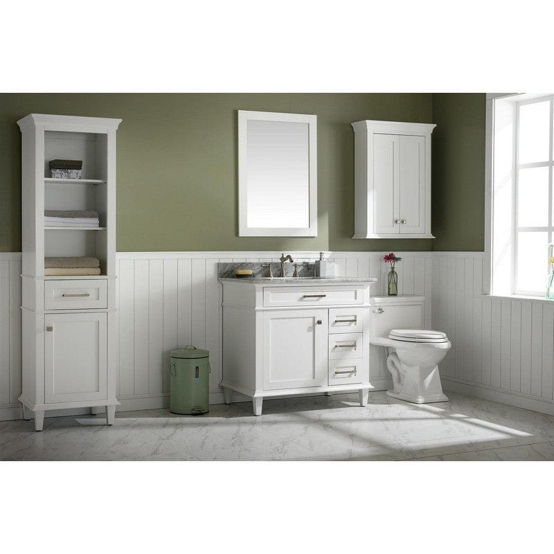 Legion Furniture WLF2236-W 36 Inch White Finish Sink Vanity Cabinet with Carrara White Top - Backyard Provider