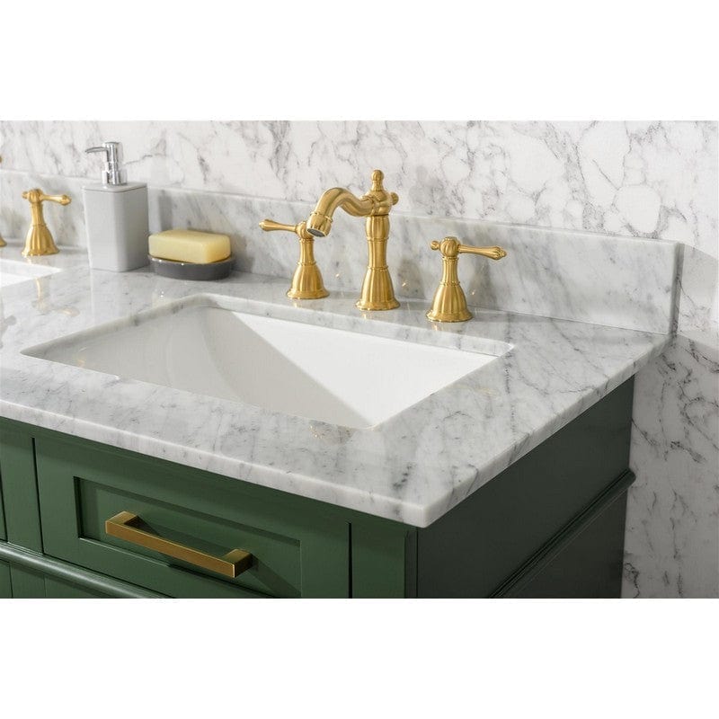 Legion Furniture WLF2254-VG 54 Inch Vogue Green Finish Double Sink Vanity Cabinet with Carrara White Top - Backyard Provider