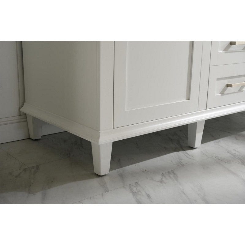 Legion Furniture WLF2260D-W 60 Inch White Finish Double Sink Vanity Cabinet with Carrara White Top - Backyard Provider